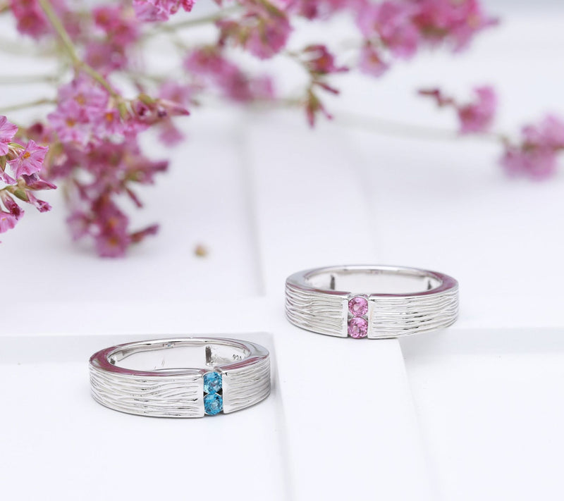 Ariva Sterling Silver Silk Textured Gemstone Ring — View 8