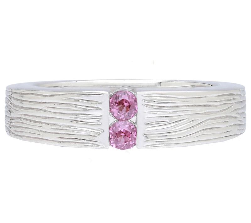 Ariva Sterling Silver Silk Textured Gemstone Ring — View 5