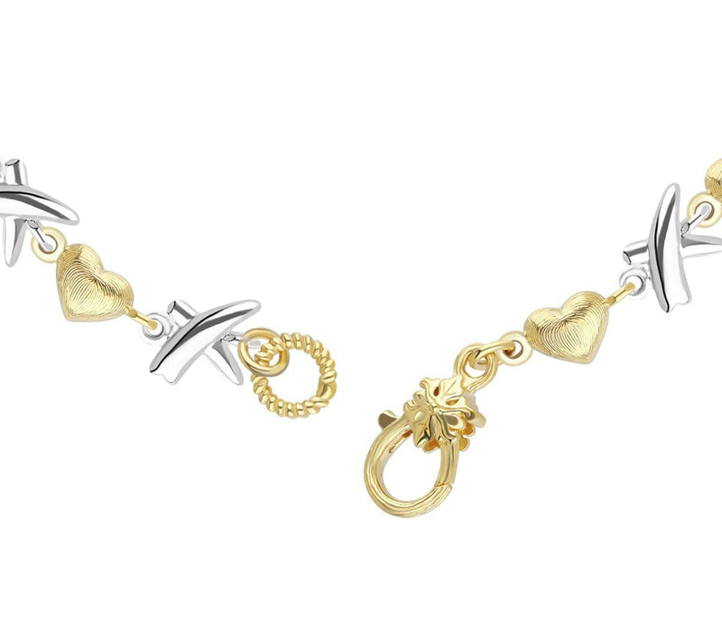 Ariva Sterling Silver & 18K Gold Clad Hugs & Ki ses Bracelet — View 3
