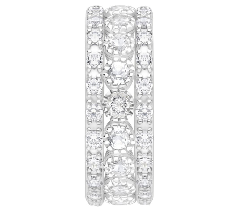 Ariva Sterling Silver 3.70 cttw Diamonique Set of 3 Rings — View 3