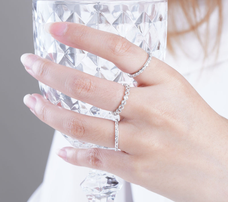 Ariva Sterling Silver 3.70 cttw Diamonique Set of 3 Rings — View 5