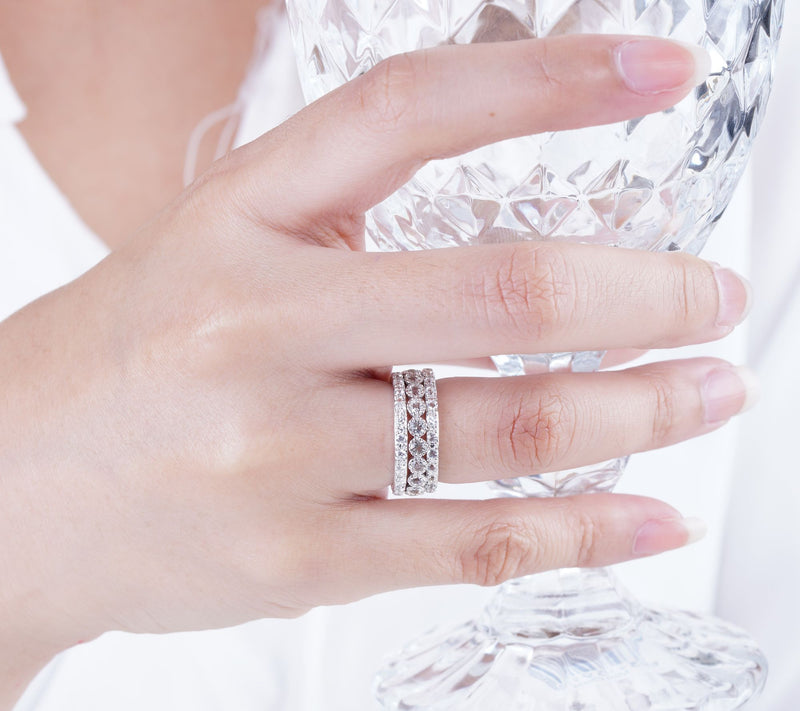 Ariva Sterling Silver 3.70 cttw Diamonique Set of 3 Rings — View 4