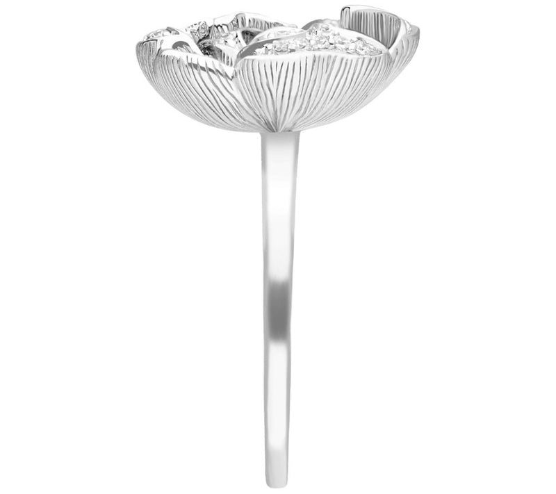 Ariva Sterling Silver White Topaz Accent Rose Ring — View 3