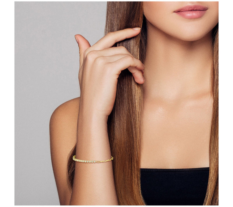 Sterlina Silver Tennis & Paperclip Link Bracelet, Sterling — View 8