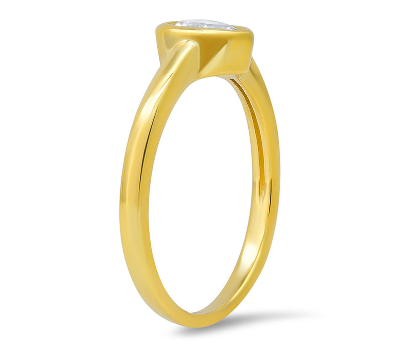 Sterling Silver Solitaire Heart Ring — View 6