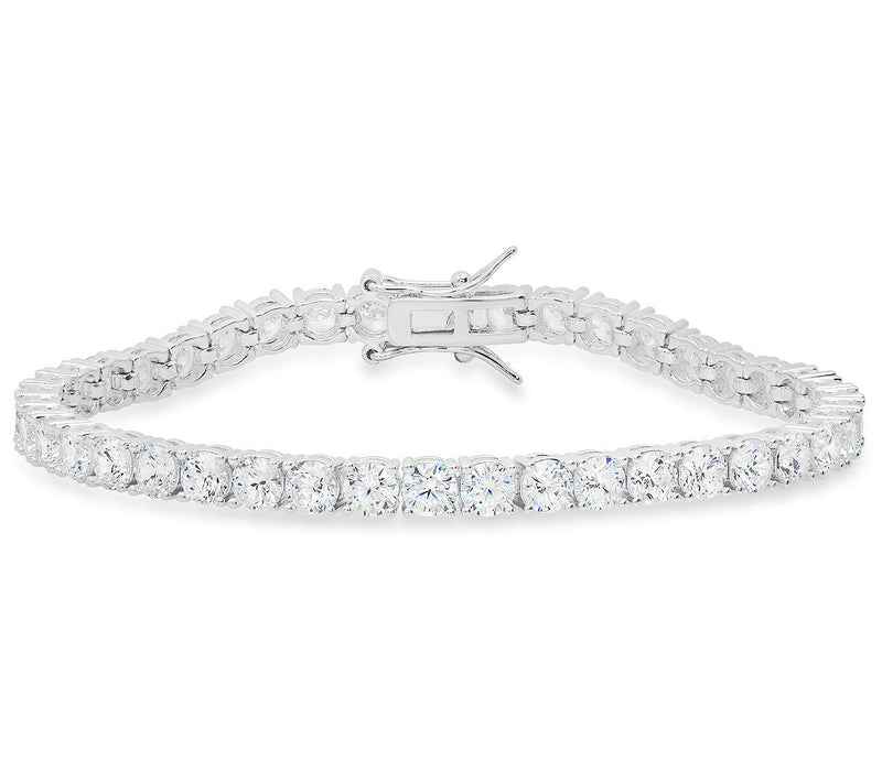 Sterling Silver 10.05 cttw Round-Cut Tennis Bracelet — View 3