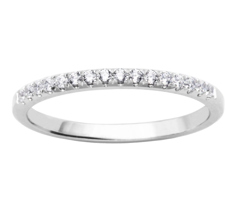 LuxLab Diamonds Lab Grown Pave Band Ring, Sterling Silver — Main view