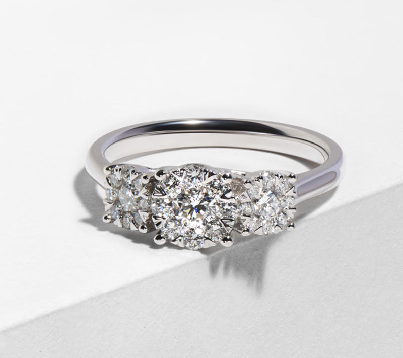 LuxLab Diamonds Lab Grown 0.65 cttw Ring, Sterling Silver — View 2