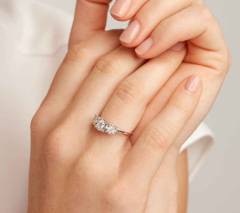LuxLab Diamonds Lab Grown 0.65 cttw Ring, Sterling Silver — View 3
