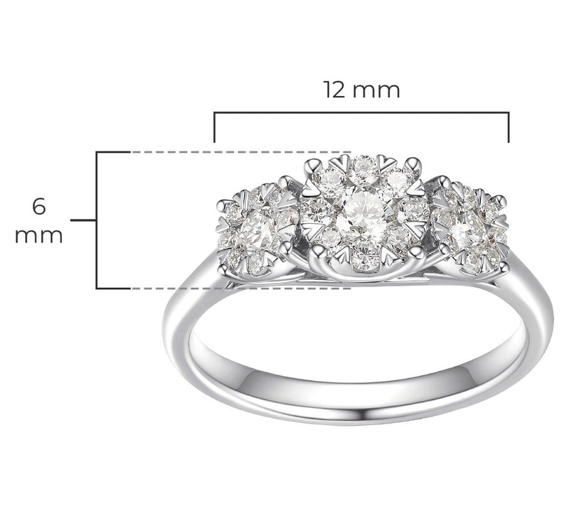LuxLab Diamonds Lab Grown 0.65 cttw Ring, Sterling Silver — View 5