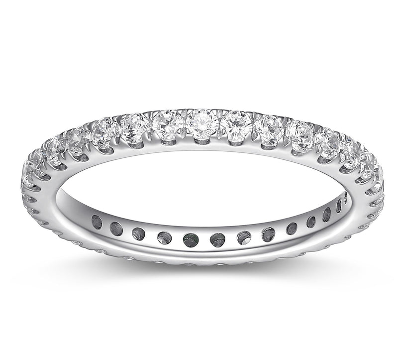 LuxLab Diamonds 1.00 cttw Lab Grown Band Ring, Sterling Silver — Main view