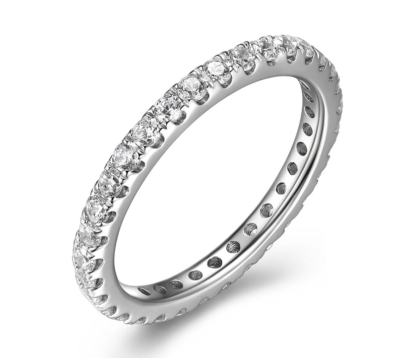 LuxLab Diamonds 1.00 cttw Lab Grown Band Ring, Sterling Silver — View 2
