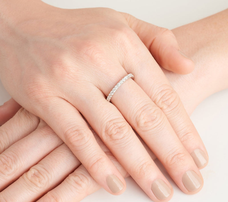LuxLab Diamonds 1.00 cttw Lab Grown Band Ring, Sterling Silver — View 4