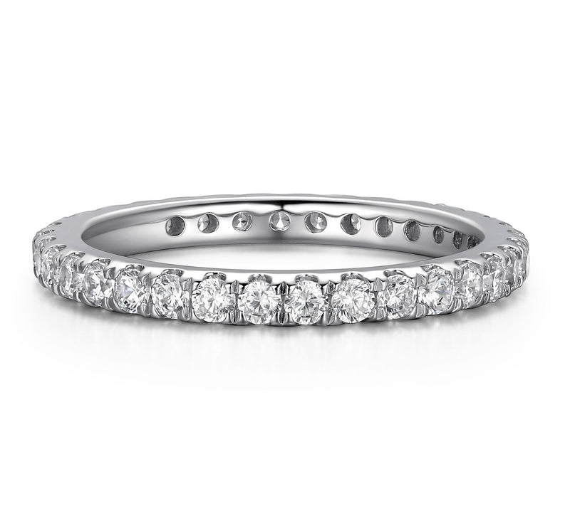 LuxLab Diamonds 1.00 cttw Lab Grown Band Ring, Sterling Silver — View 3
