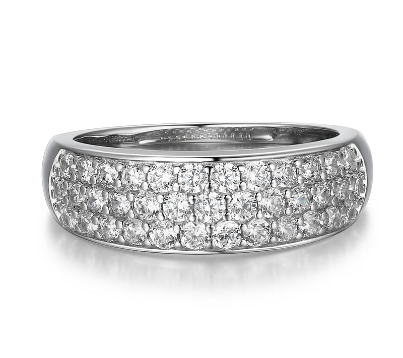 LuxLab Diamonds 1.00 cttw Lab Grown Wide Band Ring, Sterling — View 3