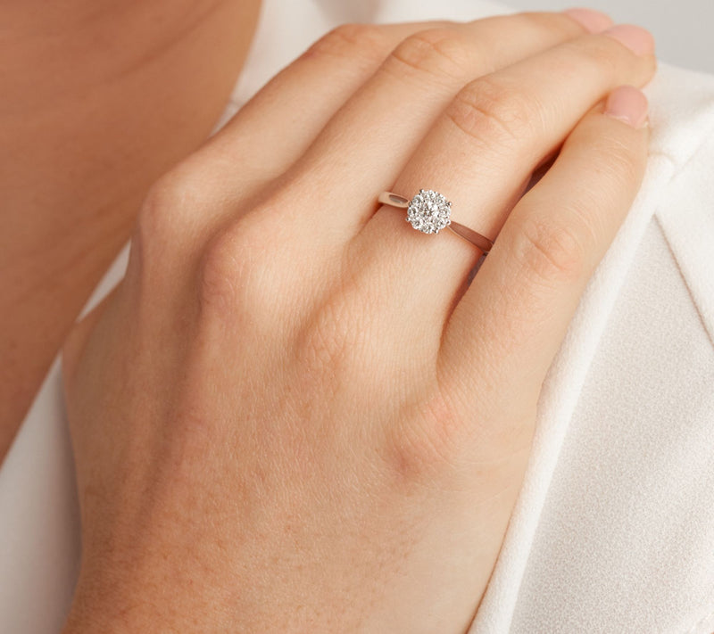 LuxLab Diamonds 0.25 cttw Lab Grown Ring, Sterling Silver — View 3
