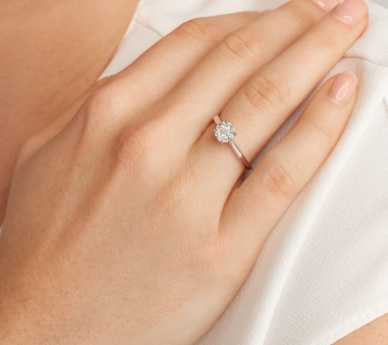 LuxLab Diamonds 0.30 cttw Lab Grown Ring, Sterl ing Silver — View 4