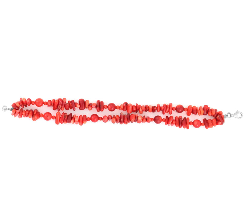Sterling Silver Dyed Bamboo Beads Handmade Brac elet. — View 6