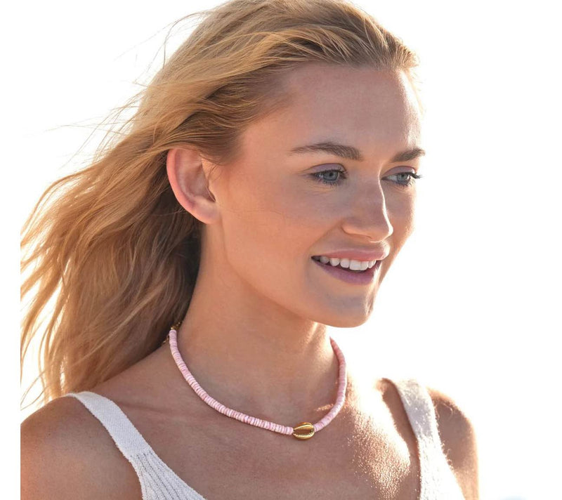 Adriana Pappas Designs Mini Heishi Shell Choker Necklace — View 9
