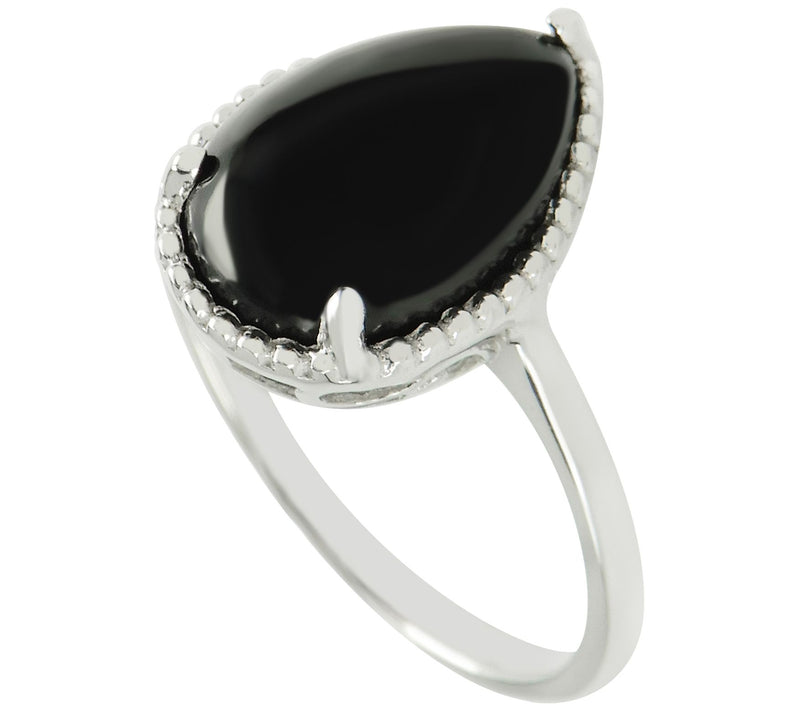 Affinity Gems Onyx Solitaire Ring, Sterling Silver — View 4
