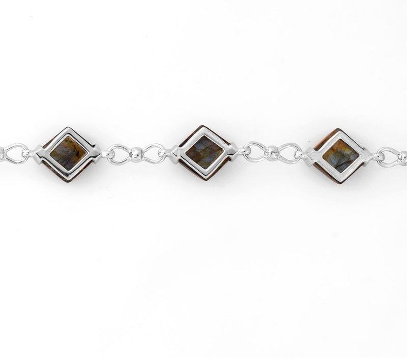 Affinity Gems Labradorite Station Bracelet, Sterling Silver — View 8