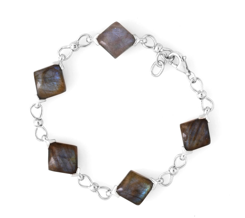 Affinity Gems Labradorite Station Bracelet, Sterling Silver — View 4