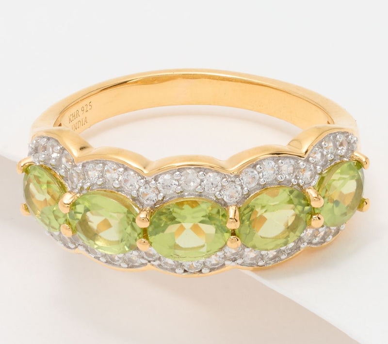 Affinity Gems 5-Stone Gemstone & White Zircon Ring, SS — View 2