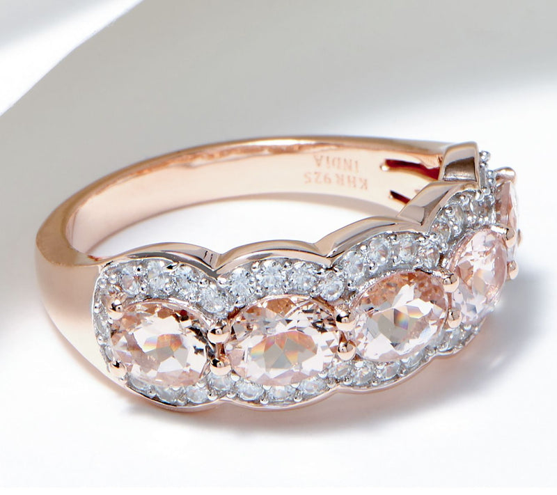 Affinity Gems 5-Stone Gemstone & White Zircon Ring, SS — View 9