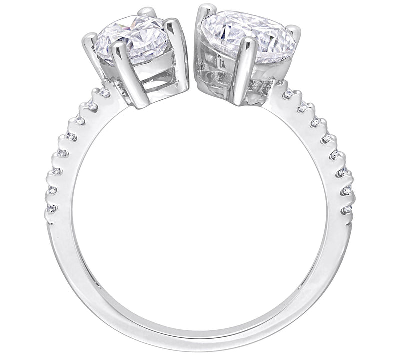 MoissanIce 2.10 cttw Moissanite Split Band Ring, Sterling — View 4