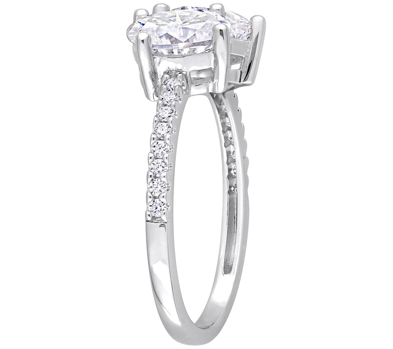 MoissanIce 2.10 cttw Moissanite Split Band Ring, Sterling — View 5
