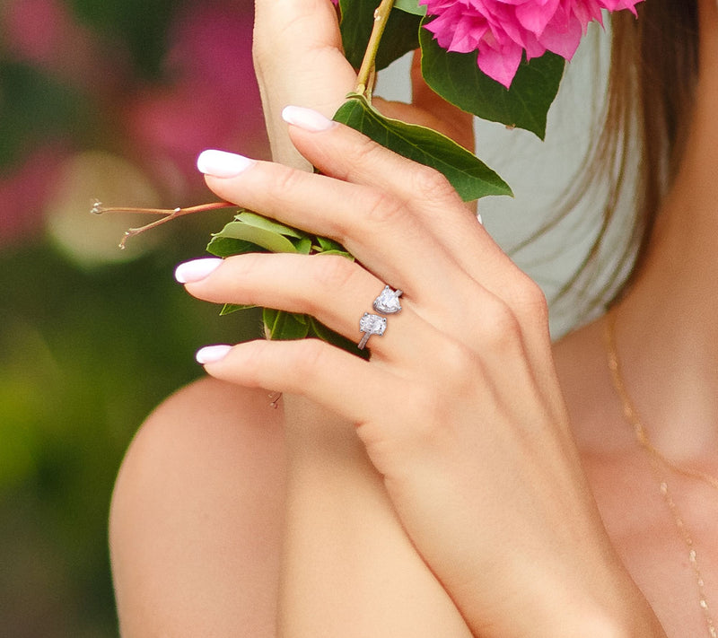 MoissanIce 2.10 cttw Moissanite Split Band Ring, Sterling — View 7