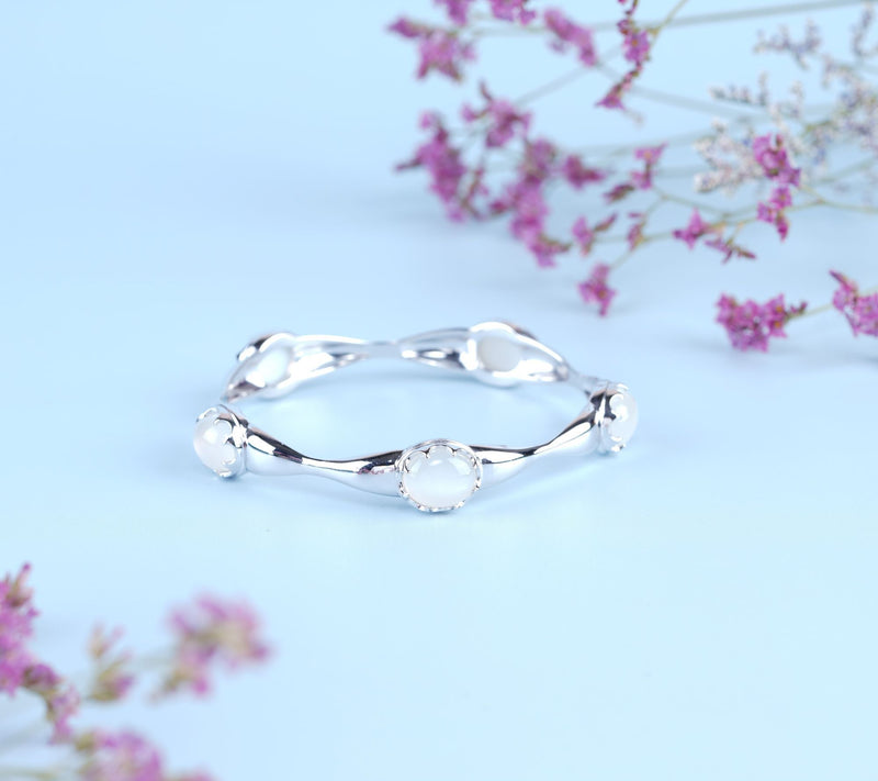 Margo Manhattan Sterling Silver Moonstone Donella Bangle — View 6