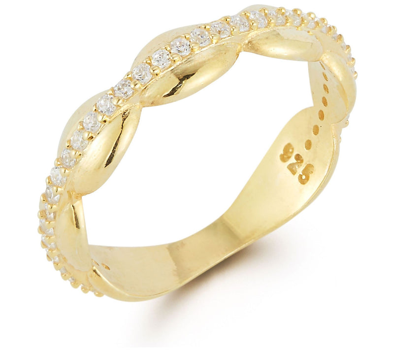 Sterlina Silver Pave Bubble Band Ring, Sterling — View 6