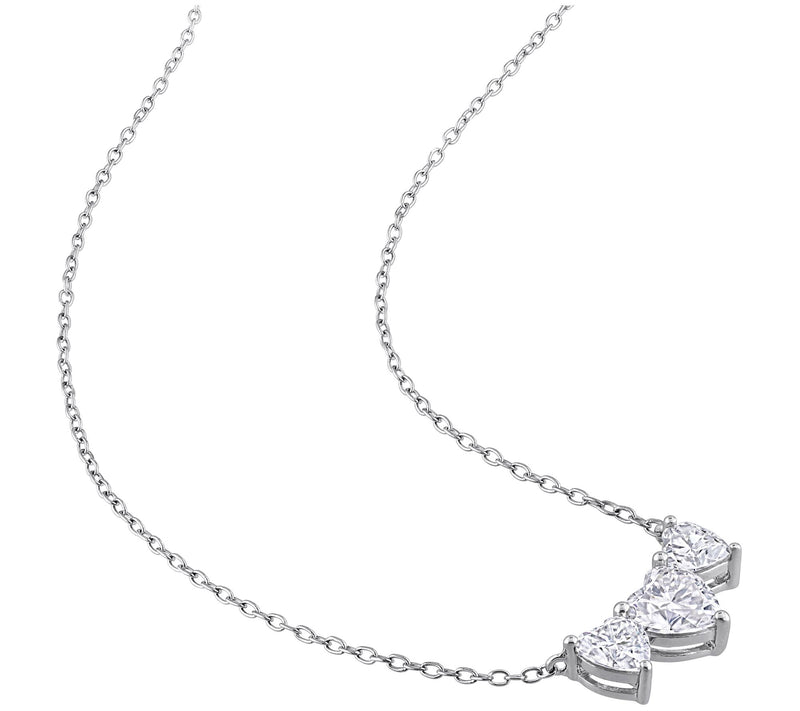 MoissanIce Moissanite Heart Earrings & Necklace Set, Sterling — View 4