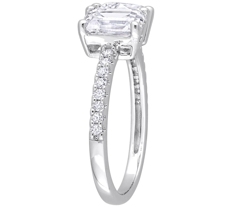 MoissanIce 2.05 cttw Moissanite Split Shank Ring, Sterling — View 5