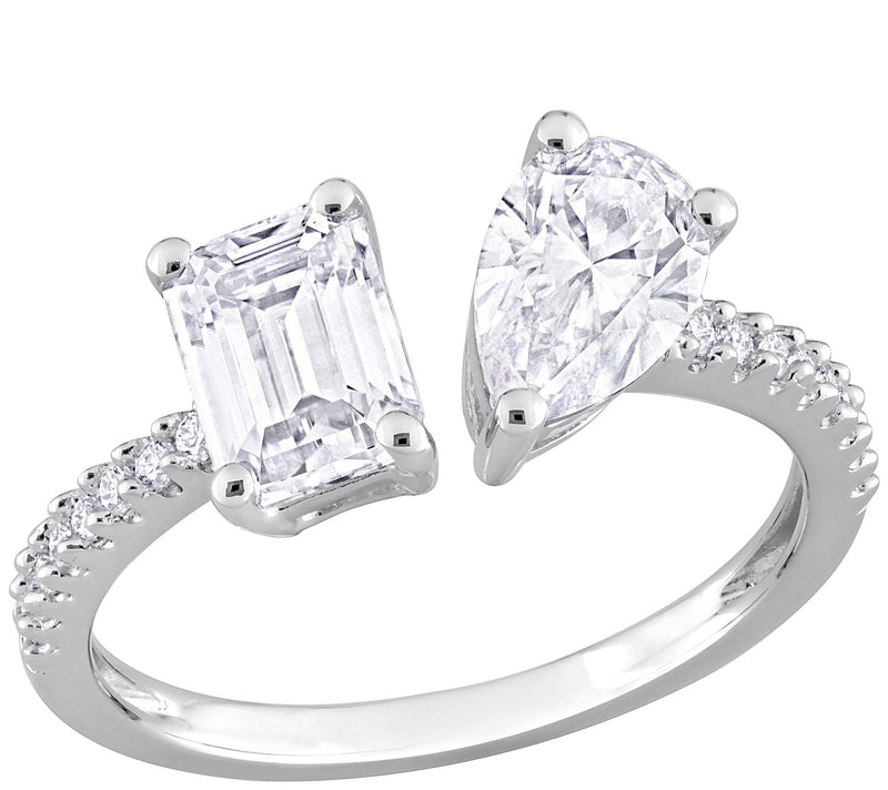 MoissanIce 2.05 cttw Moissanite Split Shank Ring, Sterling — View 3