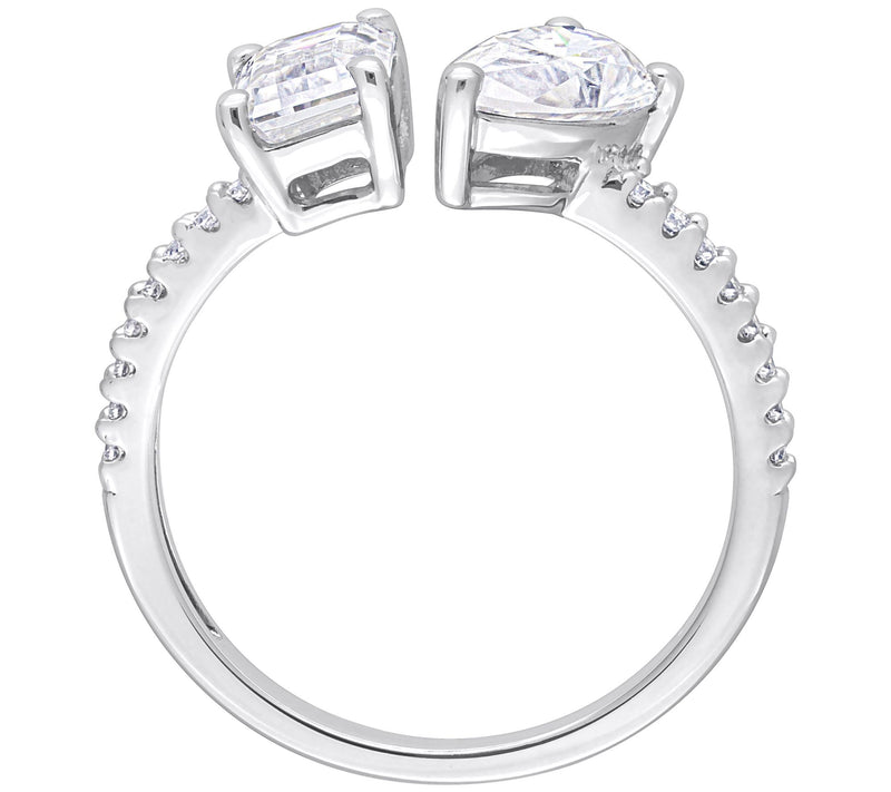 MoissanIce 2.05 cttw Moissanite Split Shank Ring, Sterling — View 4