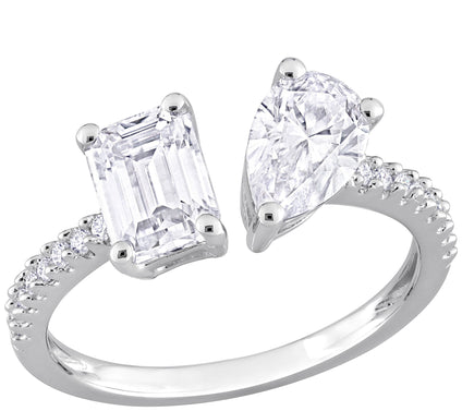MoissanIce 2.05 cttw Moissanite Split Shank Ring, Sterling