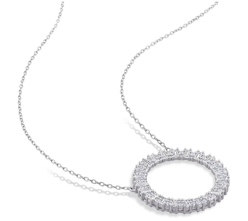 MoissanIce Moissanite Necklace & Hoop Earrings Set, Sterling — View 4