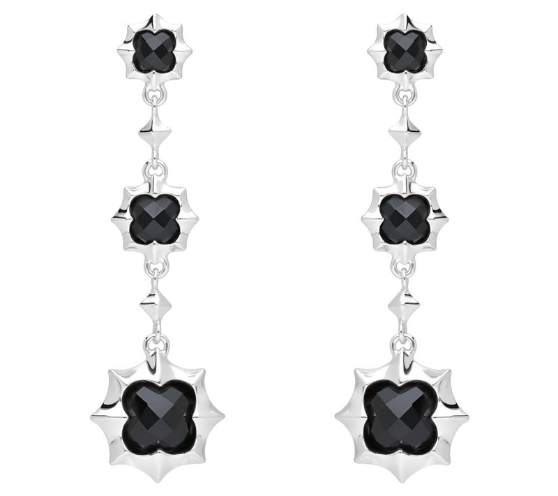 Margo Manhattan Sterling Silver Onyx Roanne Earrings — View 3