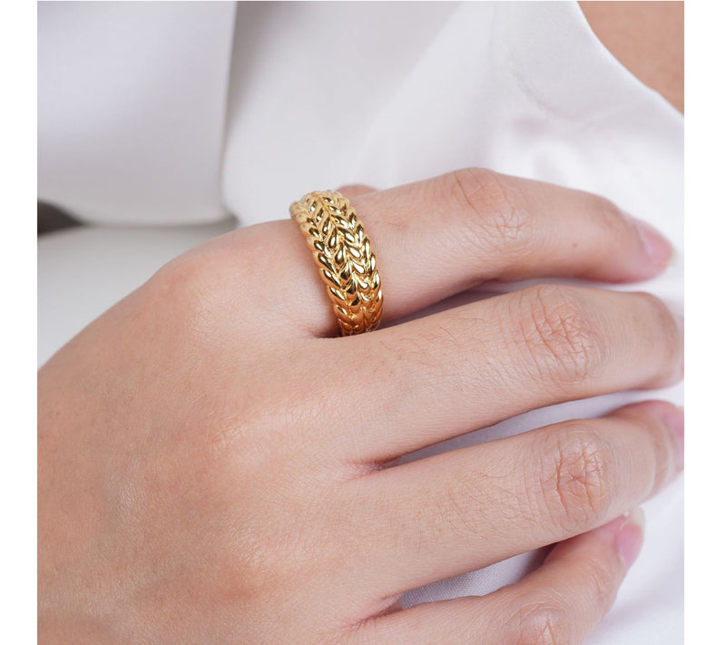 Tiffany Kay Studio 14K Gold Clad Herringbone Tapered Ring — View 5