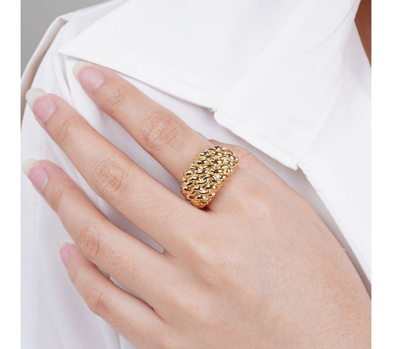 Tiffany Kay Studio 14K Gold Clad Purl Knit Ring — View 5