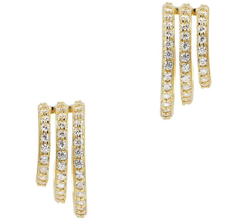 Diamonique Italia Graduated Multi-Hoop Earrings, Sterling — View 5