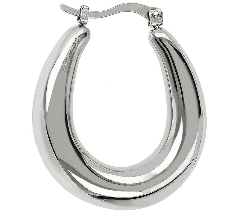 Steel by Design Polished Oval Hoop Earrings — View 6