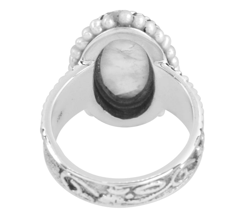 Artisan Crafted Sterling Moonstone & Cultured Pearl Ring — View 6