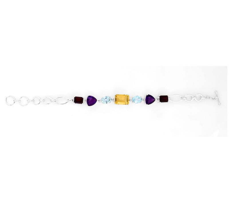 Affinity Gems 21.40 cttw Multi-Gemstone Bracele t, Sterling — View 5