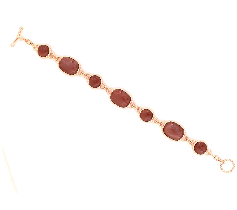 Affinity Gems Chocolate Moon Stone Bracelet, 14K Rose Plated — View 4