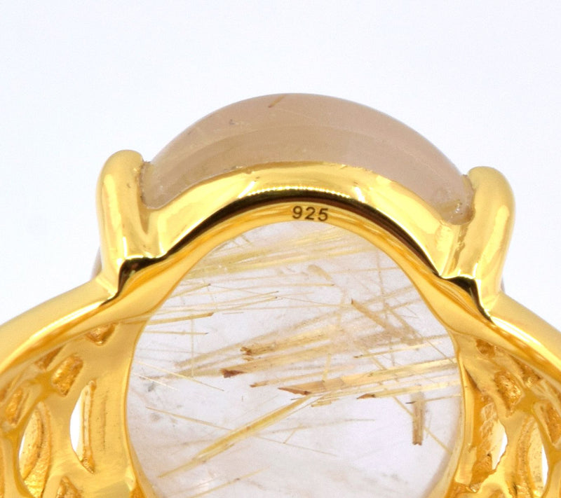 Affinity Gems Golden Rutile Quartz Solitaire Ring, Sterling — View 6