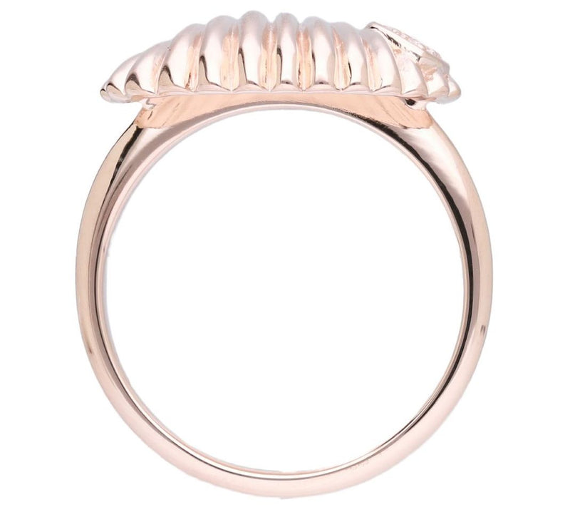 Goddaughters 14K Rose Gold Clad White Topaz Love Shell Ring — View 2
