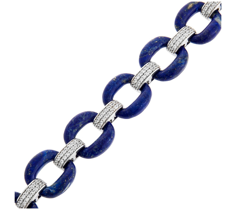 Affinity Gems Gemtone Link & White Zircon Bracelet, Sterling — View 8